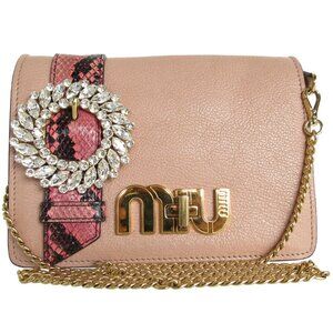 MIU MIU Beige Leather Shoulder Bag